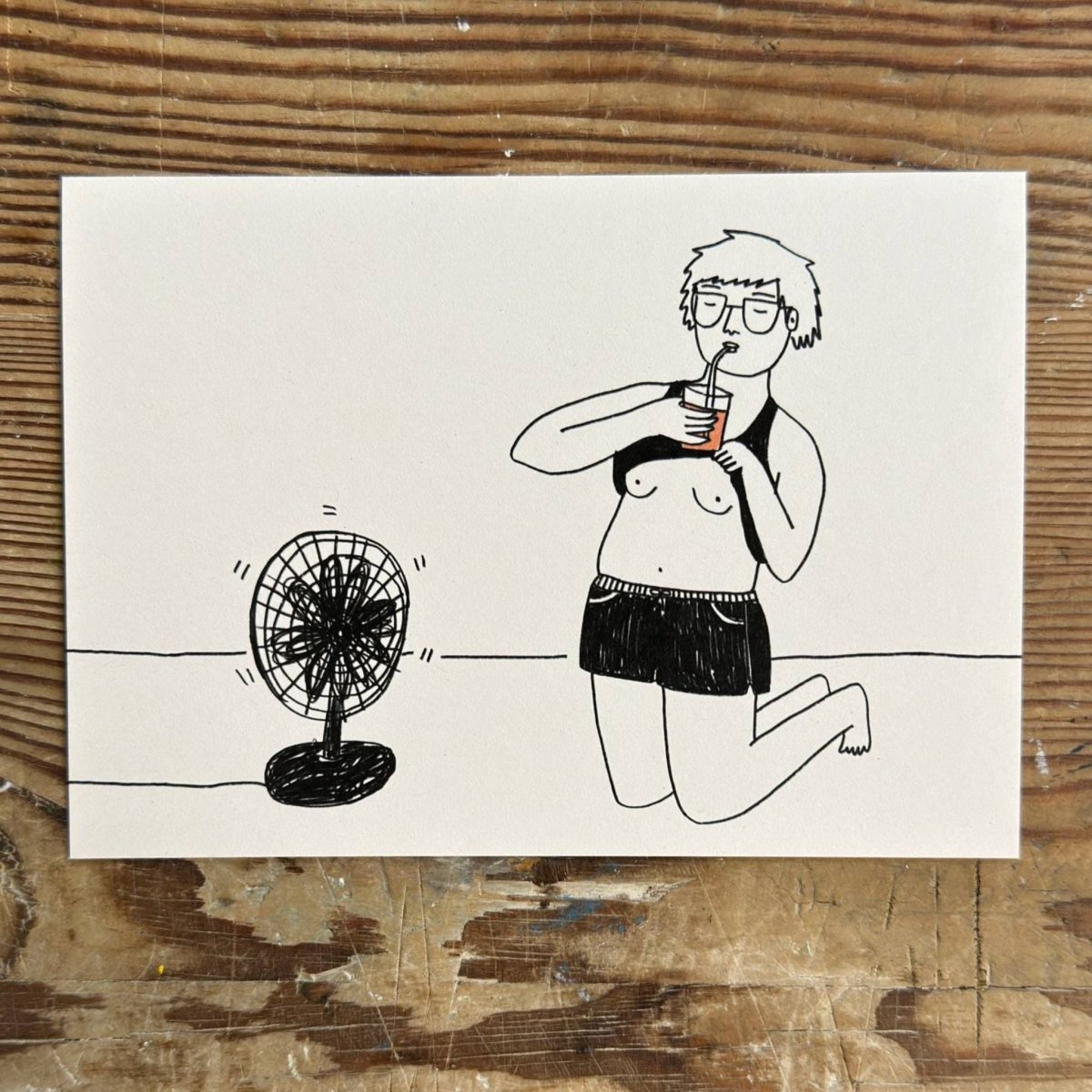 Stripping for my only fan - S.A.D.PostcardCaroline Frett