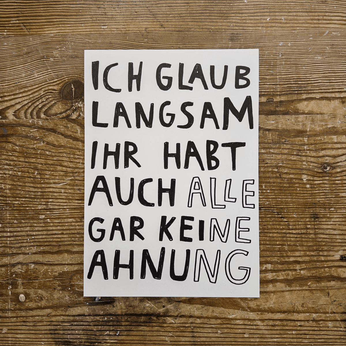 Keine Ahnung - S.A.D.PrintCaroline Frett