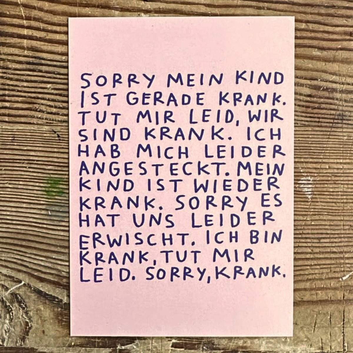 Leider Krank - S.A.D.PostcardCaroline Frett